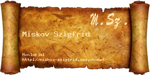 Miskov Szigfrid névjegykártya